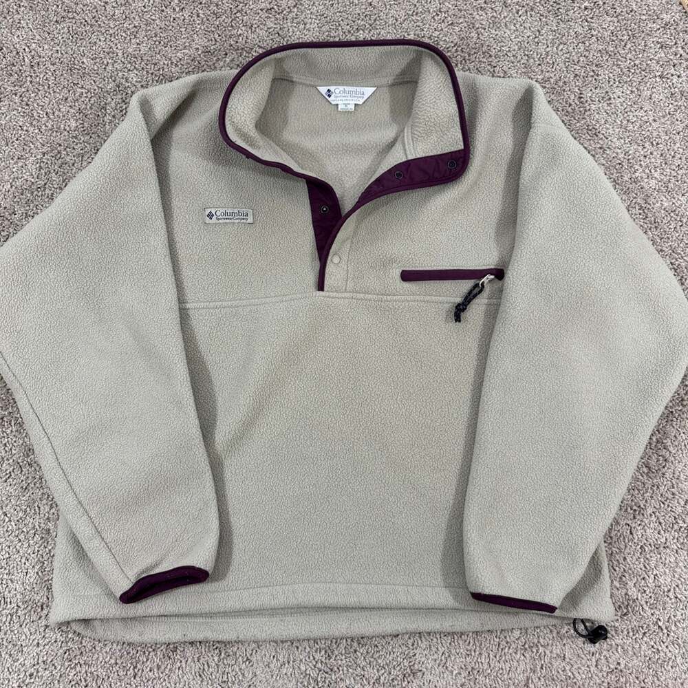 Vintage Columbia Sportswear Made in USA Fleece Quarter Snap Pullover Men's XL